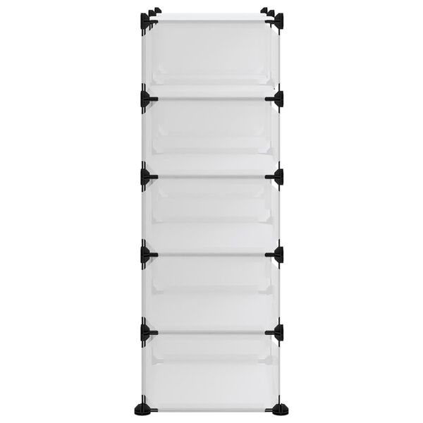 vidaXL Batų lentyna, skaidri, 84x32x88,5cm, PP