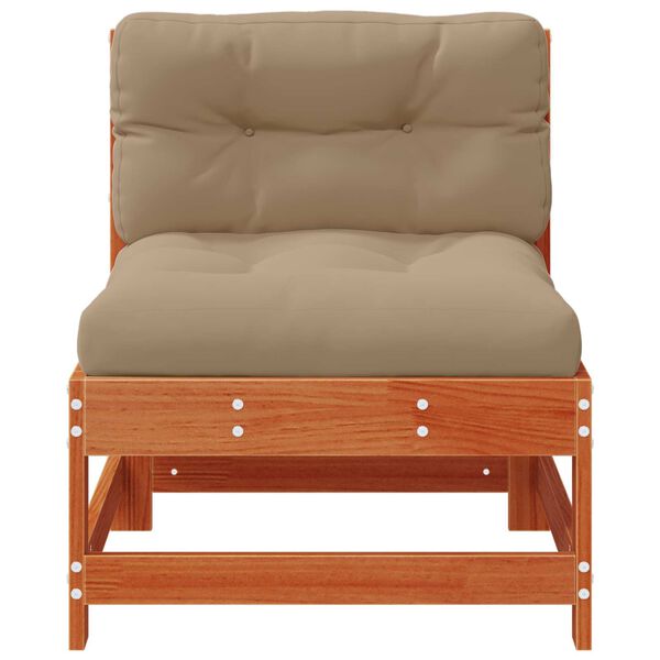 vidaXL Sodo vidurinė sofa Tvirtas pu&scaron;ies medis Va&scaron;ko Ruda