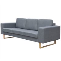 vidaXL trivietė medžiaginė sofa, šviesiai pilkos spalvos