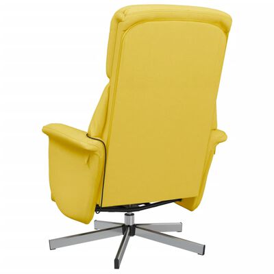 vidaXL Atlošiama masažinė kėdė su pakoja, šviesiai geltona, audinys