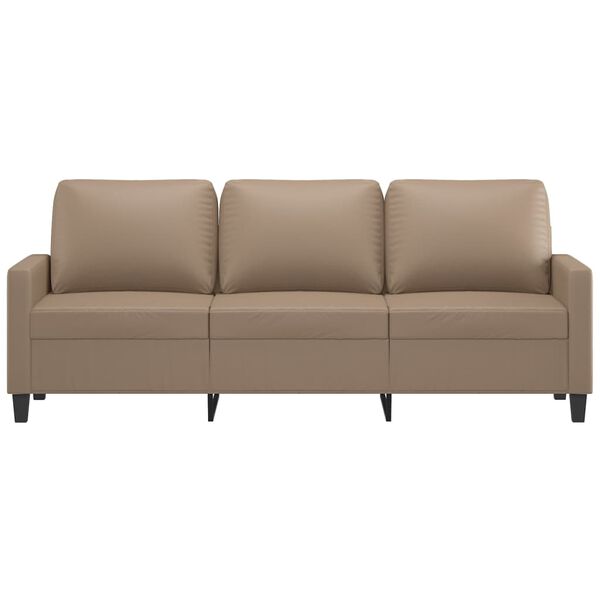 vidaXL Trivietė sofa, kapučino spalvos, 180cm, dirbtinė oda