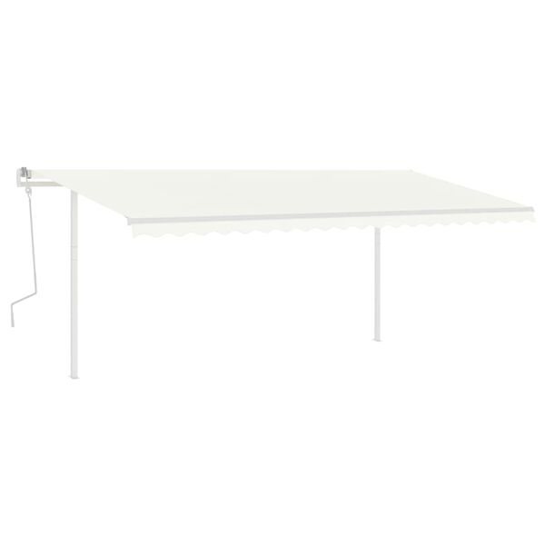 vidaXL Rankiniu būdu i&scaron;traukiama markizė, kreminė, 5x3m