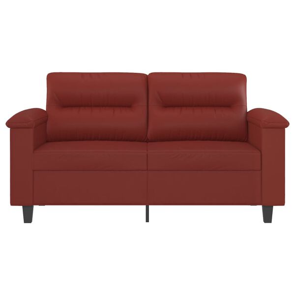 vidaXL Dvivietė sofa, raudonojo vyno spalvos, 120cm, dirbtinė oda