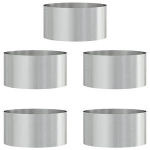 vidaXL Vazonų žiedas 5 pcs Sidabro 40 x 40 x 20 cm Cinkuota plienas