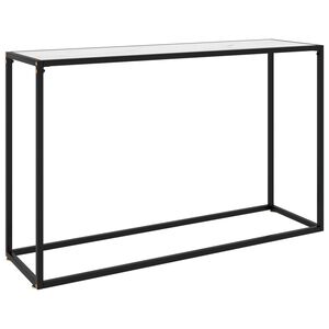 vidaXL Konsolinis staliukas, baltas, 120x35x75cm, grūdintas stiklas