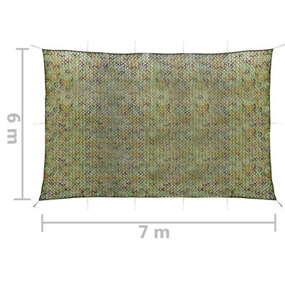 vidaXL Kamufliažinis tinklas su laikymo krepšiu, žalios spalvos, 6x7m