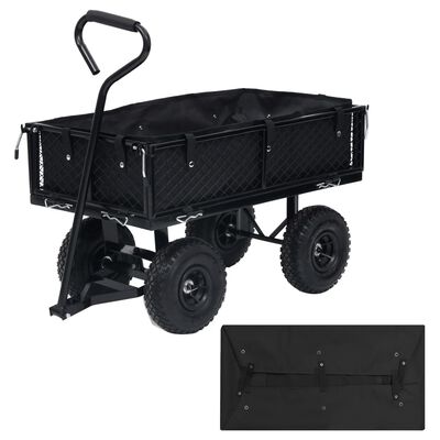 vidaXL Sodo vežimėlio įdėklas, juodos spalvos, 81x41x21cm, audinys