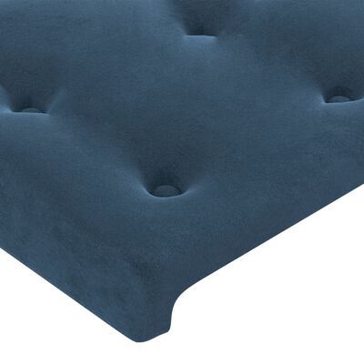 vidaXL Lovos rėmas su galvūgaliu, tamsiai mėlynas, 140x200 cm, aksomas