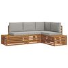 vidaXL Lauko sofos komplektas 4 Vienetas Natūrali ir &scaron;viesiai pilka