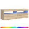 vidaXL Televizoriaus spintelė su LED ap&scaron;vietimu, ąžuolo, 120x35x40cm