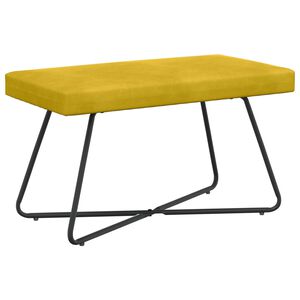 vidaXL suoliukas Geltona 80 x 40 x 45 cm Aksomas