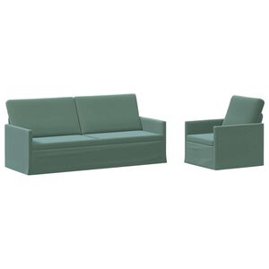 vidaXL Sofos komplektas 2 pcs Jūrinė žalia Aksomas