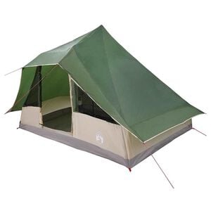 vidaXL Tipi palapinė su stogu Žalia 364 x 281 x 257 cm tafta