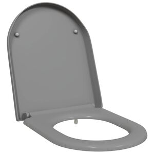 vidaXL Tualeto sėdynė Pilka 49 x 36 x 4 cm Duroplastas
