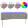 vidaXL Galvūgalis su LED, &scaron;viesiai pilkas, 203x16x78/88cm, aksomas