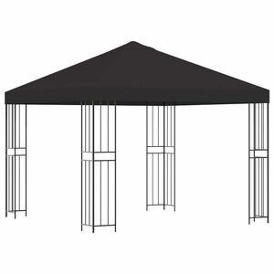 vidaXL Pavėsinė 3 x 3 m Antracito Poliesteris ir plienas 190 gsm