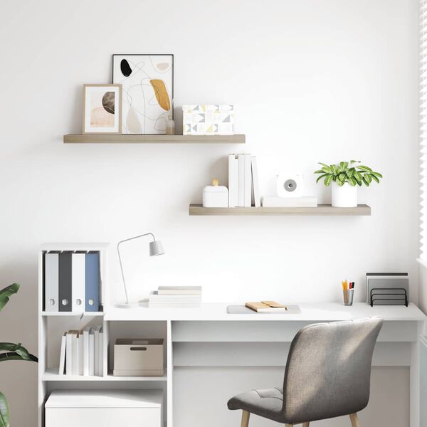 vidaXL Pakabinamos lentynos, 2vnt., ąžuolo spalvos, 90x23,5x3,8cm, MDF