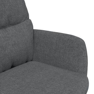 vidaXL Poilsio kėdė su taburete, tamsiai pilkos spalvos, audinys