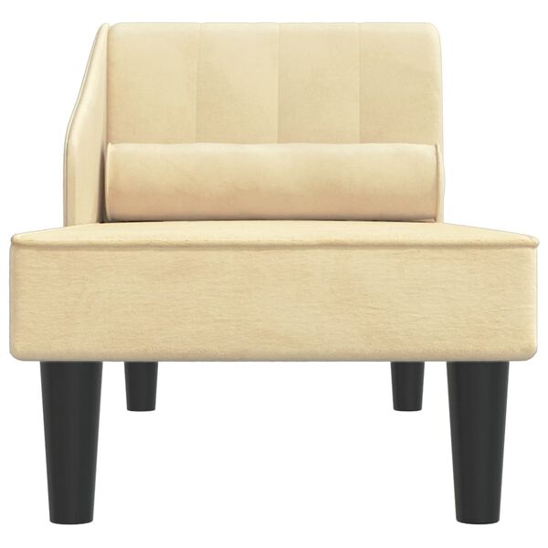 vidaXL Poilsio sofa su ilga pagalve, kreminės spalvos, aksomas