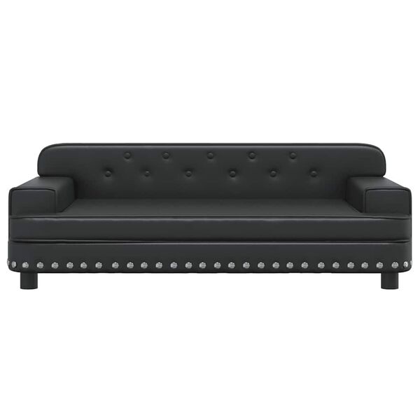 vidaXL Vaiki&scaron;ka sofa, juodos spalvos, 90x53x30cm, dirbtinė oda