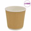 vidaXL Popieriniai kavos puodeliai 1000 vnt 4oz 100ml Ruda