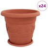 vidaXL Augalų vazonai 24 pcs Raudona plyta &Oslash; 39 x 32 cm Plastmasė
