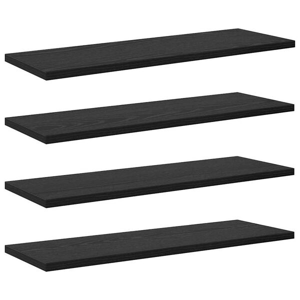 vidaXL Knygų lentyna 4 pcs Juoda 60 x 20 x 1,5 cm Apdirbta mediena