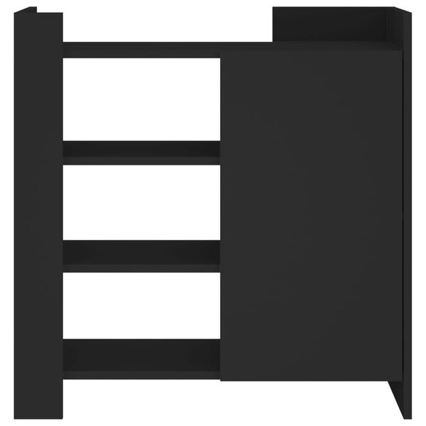 vidaXL &Scaron;oninė spintelė, juoda, 73,5x35x75cm, apdirbta mediena