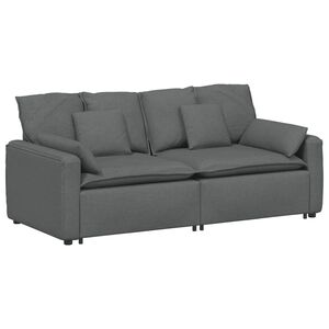vidaXL Modulinė sofa su pagalvėlėmis, tamsiai pilka