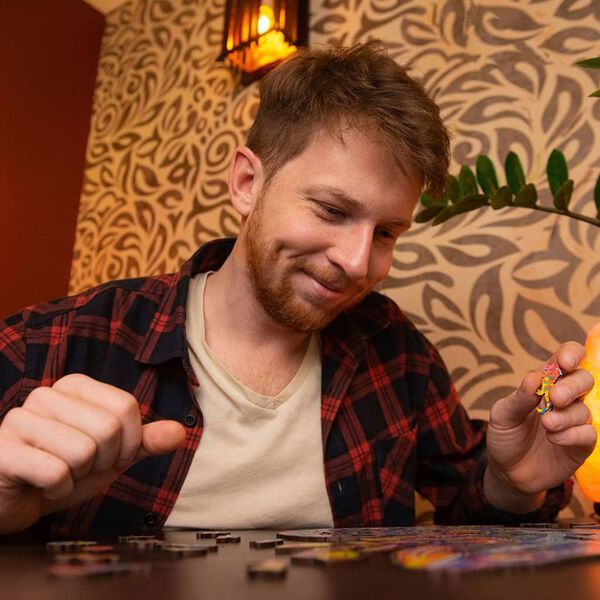 UNIDRAGON Medinė dėlionė Iridescent Chameleon, 314 detalių, 31x41cm