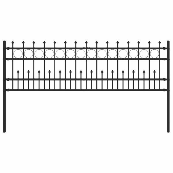 vidaXL Dygliuota žiedų tvora Juoda 200 x 130 cm