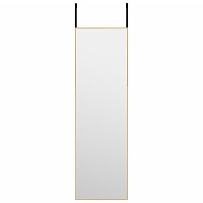 vidaXL Veidrodis ant durų, auksinis, 30x100cm, stiklas ir aliuminis