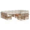vidaXL Lauko sofos komplektas 13 pcs Natūralus ir grietinėlės baltas