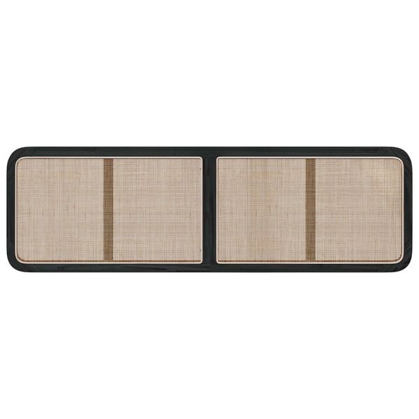 vidaXL Galvūgalis su galvūgalio Juoda 180 x 55 x 3 cm Ratanas