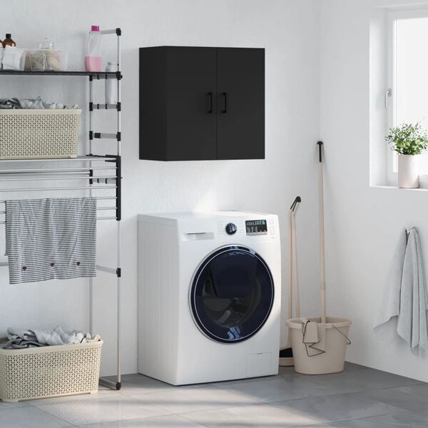 vidaXL Sieninė spintelė, juodos spalvos, 60x31x60cm, apdirbta mediena