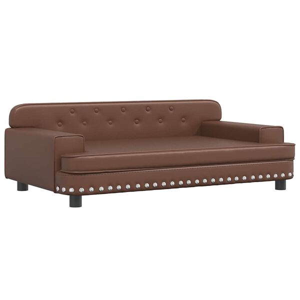 vidaXL Vaiki&scaron;ka sofa, rudos spalvos, 90x53x30cm, dirbtinė oda