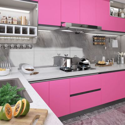 vidaXL Lipni plėvelė baldams, rožinės spalvos, 500x90cm, PVC, blizgi