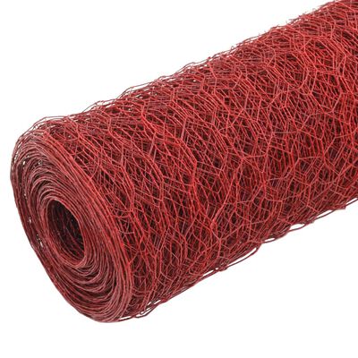 vidaXL Vielos tinklas su PVC danga, raudonas, 25x0,5m