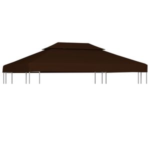 vidaXL Pavėsinės uždangalas, 2 pakopų, rudas, 4x3m, 310 g/m&sup2;