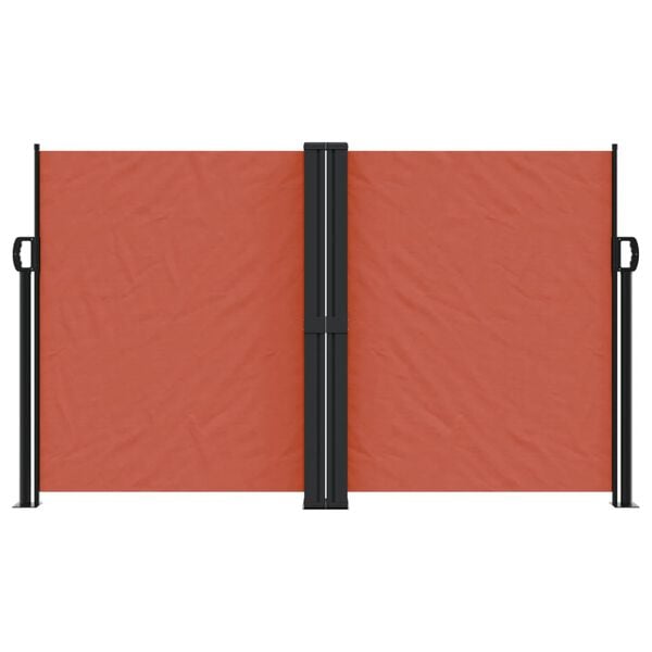 vidaXL Ištraukiama šoninė pertvara, terakota spalvos, 140x600cm