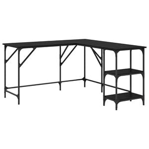 vidaXL Stalas Juodas ąžuolas 139 x 139 x 75 cm Apdirbta mediena