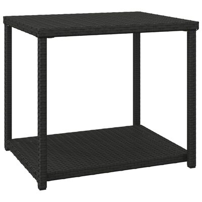 vidaXL Šoninis staliukas, juodos spalvos, 55x45x49cm, poliratanas
