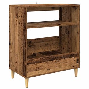 vidaXL Plok&scaron;telių grotuvo stovas Sendintos medienos 71 x 39,5 x 83 cm