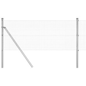 vidaXL Suvirintas vielos tvora žemės tvirtinimas 25 x 0,8 m Sidabrinė