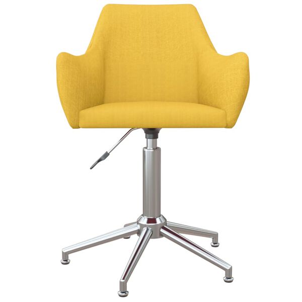 vidaXL Pasukama valgomojo kėdė, geltonos spalvos, audinys