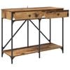 vidaXL Konsolinis stalas su stalčių Senovinis medis 100 x 39 x 78,5 cm