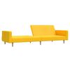 vidaXL Dvivietė sofa-lova su pakoja, geltonos spalvos, audinys