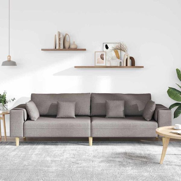 vidaXL Sofa su pagalve Taupe 250 x 77 x 76 cm audinys