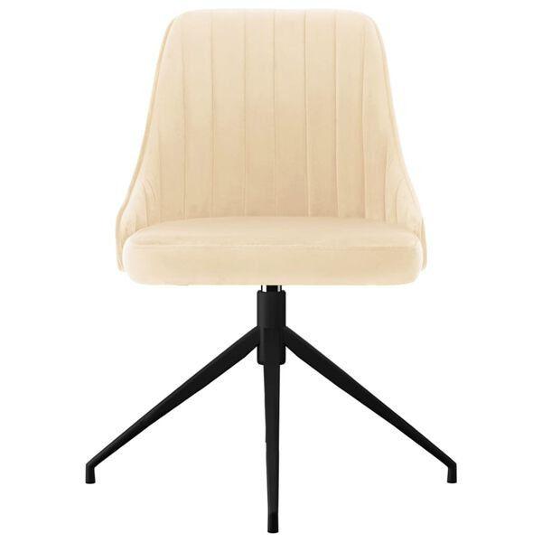 vidaXL Valgomojo kėdės, 4vnt., kreminės spalvos, aksomas