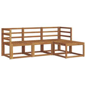 vidaXL Lauko sofos komplektas 4 pcs Natūrali